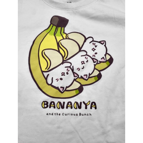 GAP Kids SZ Small 6/7 Bananya and the Curious Bunch Graphic T-shirt Off White - Picture 3 of 9